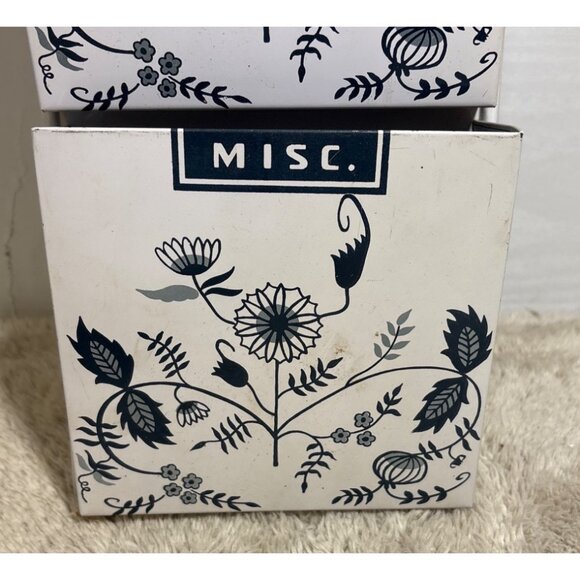 Metal Wall Organizer For Letters Bills & Misc Blue Floral Design - Picture 2 of 10